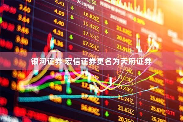 银河证券 宏信证券更名为天府证券